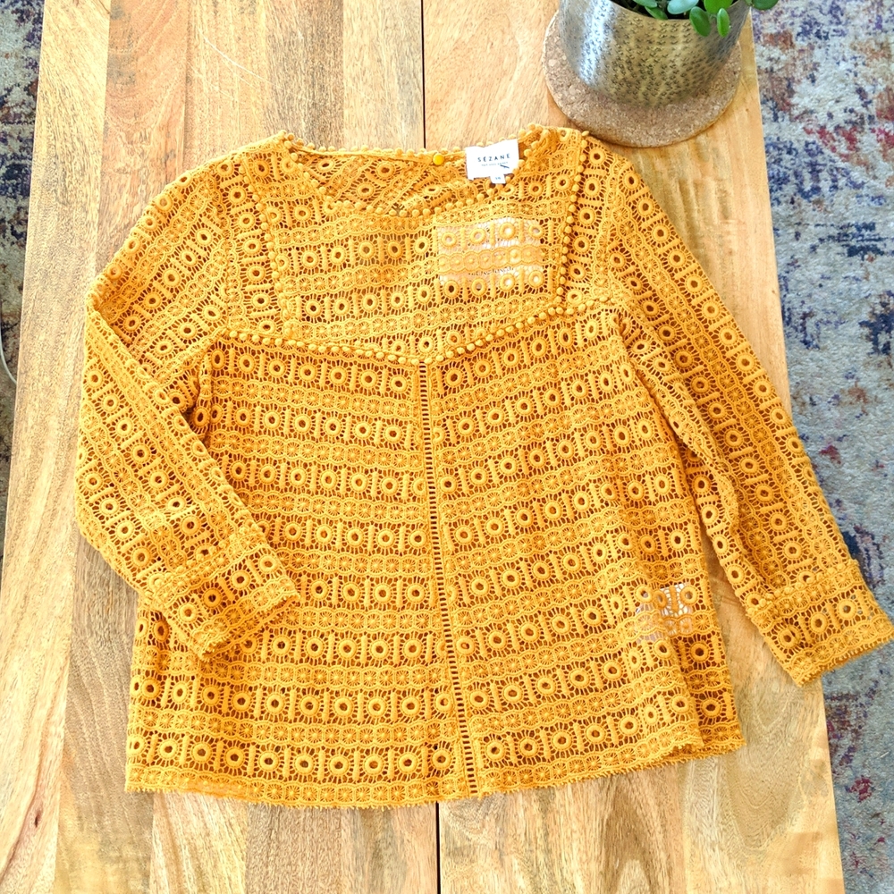 Sezane Crochet Blouse